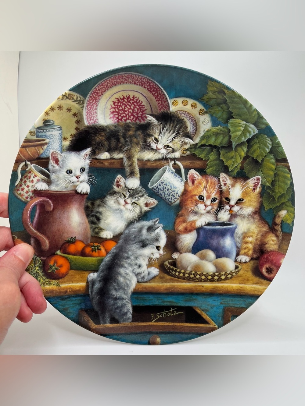 Bradford Exchange Kitchen Capers "Litter Rascals" Cat Porcelain Collector Plate